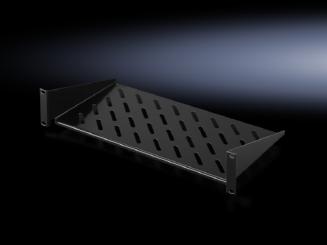 Geräteboden, 2 HE, Festeinbau, T: 400 mm, RAL 9005 